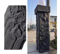 MRVAKDYDI Papier peint imitation brique, 3D Stone Wall Art Panels PU Waterproof Fire Retardant Multicolor 0.6x1.2m Indoor Outdoor(Black 2,8pcs)