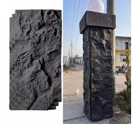 MRVAKDYDI Papier peint imitation brique, 3D Stone Wall Art Panels PU Waterproof Fire Retardant Multicolor 0.6x1.2m Indoor Outdoor(Black 2,3pcs)