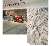 MRVAKDYDI Papier peint imitation brique, 3D Stone Wall Art Panels PU Waterproof Fire Retardant Multicolor 0.6x1.2m Indoor Outdoor(Beige,5pcs)