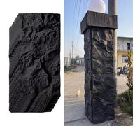 MRVAKDYDI Papier peint imitation brique, 3D Stone Wall Art Panels PU Waterproof Fire Retardant Multicolor 0.6x1.2m Indoor Outdoor(Black,8pcs)