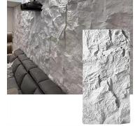 MRVAKDYDI Papier peint imitation brique, 3D Stone Wall Art Panels PU Waterproof Fire Retardant Multicolor 0.6x1.2m Indoor Outdoor(White,1pc)