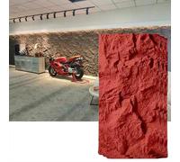 MRVAKDYDI Papier peint imitation brique, 3D Stone Wall Art Panels PU Waterproof Fire Retardant Multicolor 0.6x1.2m Indoor Outdoor(Red,3pcs)
