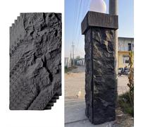 MRVAKDYDI Papier peint imitation brique, 3D Stone Wall Art Panels PU Waterproof Fire Retardant Multicolor 0.6x1.2m Indoor Outdoor(Black 2,5pcs)