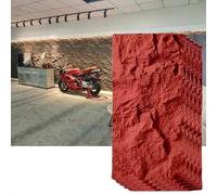 MRVAKDYDI Papier peint imitation brique, 3D Stone Wall Art Panels PU Waterproof Fire Retardant Multicolor 0.6x1.2m Indoor Outdoor(Red,5pcs)