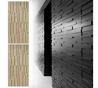 MRVAKDYDI Papier Peint Imitation Brique, 3D Wall Panels Wood Grain Textured PU Wall Cladding Waterproof Interior Exterior Multicolor 2/6/10 pcs(Yellow,2pcs)