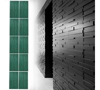 MRVAKDYDI Papier Peint Imitation Brique, 3D Wall Panels Wood Grain Textured PU Wall Cladding Waterproof Interior Exterior Multicolor 2/6/10 pcs(Green,10pcs)