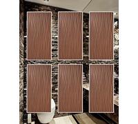 MRVAKDYDI Papier Peint Imitation Brique, Slat Design 3D Wall Panels Waterproof Decorative Interior Walls Pack of 6 Multicolor(Brown)