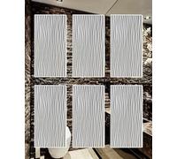 MRVAKDYDI Papier Peint Imitation Brique, Slat Design 3D Wall Panels Waterproof Decorative Interior Walls Pack of 6 Multicolor(White)