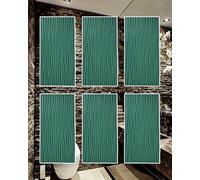 MRVAKDYDI Papier Peint Imitation Brique, Slat Design 3D Wall Panels Waterproof Decorative Interior Walls Pack of 6 Multicolor(Green)