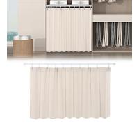 MRVAKDYDI Petits Rideaux de café filtrant la lumière, Under Sink Kitchen Closet Waterproof Blackout Cabinet Curtain Multicolor 23.6x35.4 inches(Beige)
