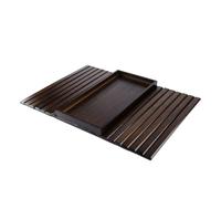 MRVAKDYDI Plateau pour accoudoir de canapé, Plateau de Bras de canapé en Bambou avec boîte de Rangement Multicolore 18x13,2 Pouces(Walnut Wood Color)