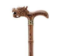 MRVAKDYDI poignée brûlée à la Main, Canne de Marche en Bois avec poignée en Forme de tête de Dragon for Seniors, Unisexe, 36 po et 27,5 po(Quad Base,70cm/27.5")