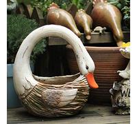 MRVAKDYDI Pots de Fleurs Modern Planters, Swan Flower Pots Creative Garden Planters Pot,Cute Succulent Plant Pots Ornaments with a Hole in The Bottom