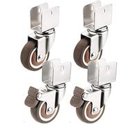 MRVAKDYDI roulettes industrielles en Caoutchouc Plein, roulettes pivotantes en Caoutchouc en Forme de U avec Freins Noires 18-22 mm Paquet de 4(2universal+2brake,20mm/0.8in)