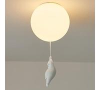 MRVAKDYDI Suspension Vintage, Plafonnier Suspendu en Forme d'ours Polaire avec 3 Boules de Verre Multicolores for Chambre d'enfant, Cuisine et Chambre à Coucher(C)