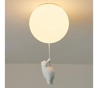 MRVAKDYDI Suspension Vintage, Plafonnier Suspendu en Forme d'ours Polaire avec 3 Boules de Verre Multicolores for Chambre d'enfant, Cuisine et Chambre à Coucher(B)