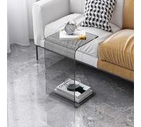 MRVAKDYDI Table d'appoint en Acrylique Transparent, Table Basse de Chambre au Design épuré - Pièce de décoration contemporaine(Grå,55CM/27IN)