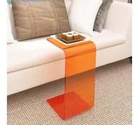 MRVAKDYDI Table d'appoint en Acrylique Transparent, Table Basse de Chambre au Design épuré - Pièce de décoration contemporaine(Orange,60CM/26IN)