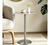 MRVAKDYDI Table de Cuisine Moderne, Tailles Multiples de Tableau de Barre carrée de Cocktail de Taille de Compteur d'acier Inoxydable(60x60x75cm)