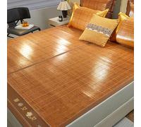 MRVAKDYDI Tapis de Couchage rafraîchissant pour l'été, Coussin de Refroidissement Pliable en rotin de Bambou, for lit, Double Face, Marron, Plusieurs Tailles, été(2 * 2.15m/6.5 * 7FT)