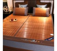 MRVAKDYDI Tapis de Couchage rafraîchissant pour l'été, Tapis rafraîchissant Pliable en Bambou for lit avec taie d'oreiller, carbonisé antidérapant, Plusieurs Tailles(G,90 * 190CM)