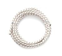 MRVAKDYDI The Bead Shop Cordon en Cuir véritable, Cordon en Cuir tressé Rond for la création de Bijoux, 3-4 mm, Multicolore, 2 mètres(White,3.0mm)