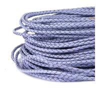 MRVAKDYDI The Bead Shop Cordon en Cuir véritable, Cordons en Cuir Ronds de 2 mètres, 3-6 mm, Multicolores, for la création de Bijoux et Le Bricolage.(Light Purple,3mm 2Meters)