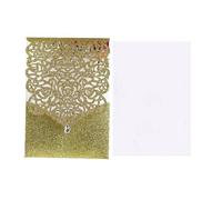 MRVAKDYDI Ventilation en acier inoxydable, Cartes d'invitation de mariage avec enveloppes 125 x 180 mm, multicolores, paquet de 25 ou 50 pièces(Gold Cover Insert,25pcs)