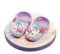 Mrwtesio Lububu - Chaussures de poupée - Chaussures tendance de qualité supérieure pour accessoires de labubu de 17 cm - Accessoires de décoration - Mini chaussures à doigts - Sans poupée (violet)