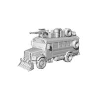 MRY-SFW Bus modifié post-apocalyptique imprimé en 3D 1/700 avec armes et charrue | Wargame Vehicle Terrain