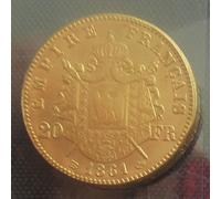 MRYFODA Collection de Monnaies Commémoratives Dorées Napoléon en France-1861 B