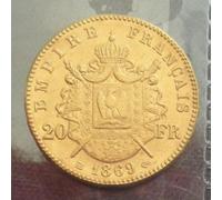MRYFODA Collection de Monnaies Commémoratives Dorées Napoléon en France-1869 B