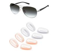 Mryok Coussinets de nez compatibles avec lunettes de soleil Oakley Elmont M, 2 paires transparentes et 2 paires orange clair, Taille unique