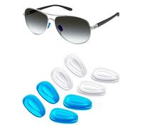 Mryok Coussinets de nez compatibles avec lunettes de soleil Oakley Elmont M, 2 paires transparentes et 2 paires bleu foncé, Taille unique