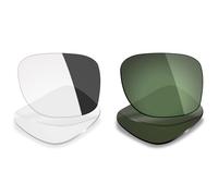 Mryok Lot de 2 paires de lentilles de rechange compatibles avec Ray-Ban Meta Wayfarer RW4006 50 mm - Options, Eclipse gris photochromique et gris vert, Taille unique