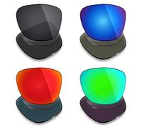 Mryok Lot de 4 paires de verres polarisés de rechange pour lunettes de soleil Smith Lowdown XL 2 Noir/rouge feu/bleu glacier/vert émeraude, Multicolore, Taille unique