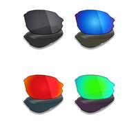 Mryok Lot de 4 paires de verres polarisés de rechange pour lunettes de soleil Smith Parallel 71 mm - Noir furtif/rouge feu/bleu glacier/vert émeraude, Multicolore, Taille unique