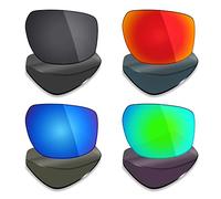 Mryok Lot de 4 paires de verres polarisés de rechange pour lunettes de soleil Spy Optic Touring - Noir/rouge/bleu/vert émeraude