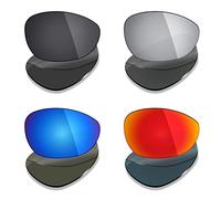 Mryok Lot de 4 paires de verres polarisés de rechange pour lunettes de soleil Wiley X XL-1 Advanced - Noir furtif / Rouge feu/Bleu glacial/Argent titane