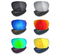 Mryok Lot de 6 paires de verres polarisés de rechange pour lunettes de soleil Oakley Hex Jector (A) OX8174F 54 mm - Noir furtif/rouge feu/bleu glacier/titane argenté/vert émeraude/or 24 carats