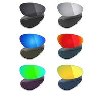 Mryok Lot de 6 paires de verres polarisés de rechange pour lunettes de soleil Oakley X Metal Penny - Noir furtif/rouge feu/bleu glacier/titane argenté/vert émeraude/or 24 carats