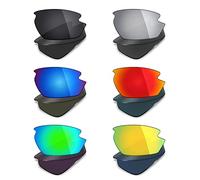 Mryok Lot de 6 paires de verres polarisés de rechange pour lunettes de soleil Rudy Project Rydon - Noir furtif/rouge feu/bleu glacier/titane argenté/vert émeraude/or 24 carats