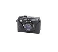 MRZHOUCASE Demi-étui en Cuir Noir pour Appareil Photo Leica Minolta CL, Coutures Rouges., Étui pour Appareil Photo Classique