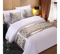 Mrzyzy Bed Runner Coureurs de Lit Moderne Chinois Chemin de Lit Jacquard Literie Foulard Protection Décoration Hôtel Lit Drapeau Rétro Fin De Lit De Luxe Doré Coussin De Chevet Taie d'oreiller