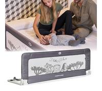 ms Baby World - Barrière de sécurité Portable pour Enfants | barrière de lit de Voyage | Pliable et Portable | Fixation sécurisée | 150 cm | avec sérigraphie