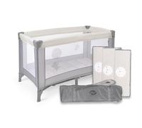 ms BabyWorld - Basic - Lit de Voyage pour Enfants | 120x60 cm | De 0+ Mois jusqu'à 15 kg | Matelas et Sac de Transport Inclus | Pliage et Montage Faciles | Structure Légère et Stable (Gris)