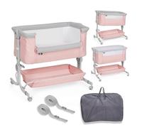 ms BabyWorld - Berceau cododo Confortable | Berceau cododo inclinable et réglable en Hauteur | Comprend Matelas et moustiquaire (Rose)