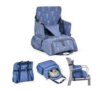 MS BabyWorld - Booster Bag Stars | Rehausseur de Voyage Portable 2 en 1 avec Harnais à 5 Points | Sac à Dos Convertible en Bandoulière | Distributeur de Mouchoirs et Espace pour Ustensiles (Ballons)