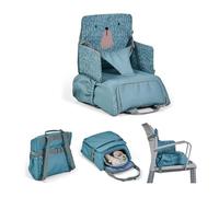 MS BabyWorld - Booster Bag Stars | Rehausseur de Voyage Portable 2 en 1 avec Harnais à 5 Points | Sac à Dos Convertible en Bandoulière | Distributeur de Mouchoirs et Espace pour Ustensiles (Ours)