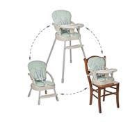 MS BabyWorld - Chaise haute BELLY pour bébé | Convertible en rehausseur et en chaise | 3 en 1 | Chaise haute pliable avec siège rembourré et repose-pieds (Belly Vert)